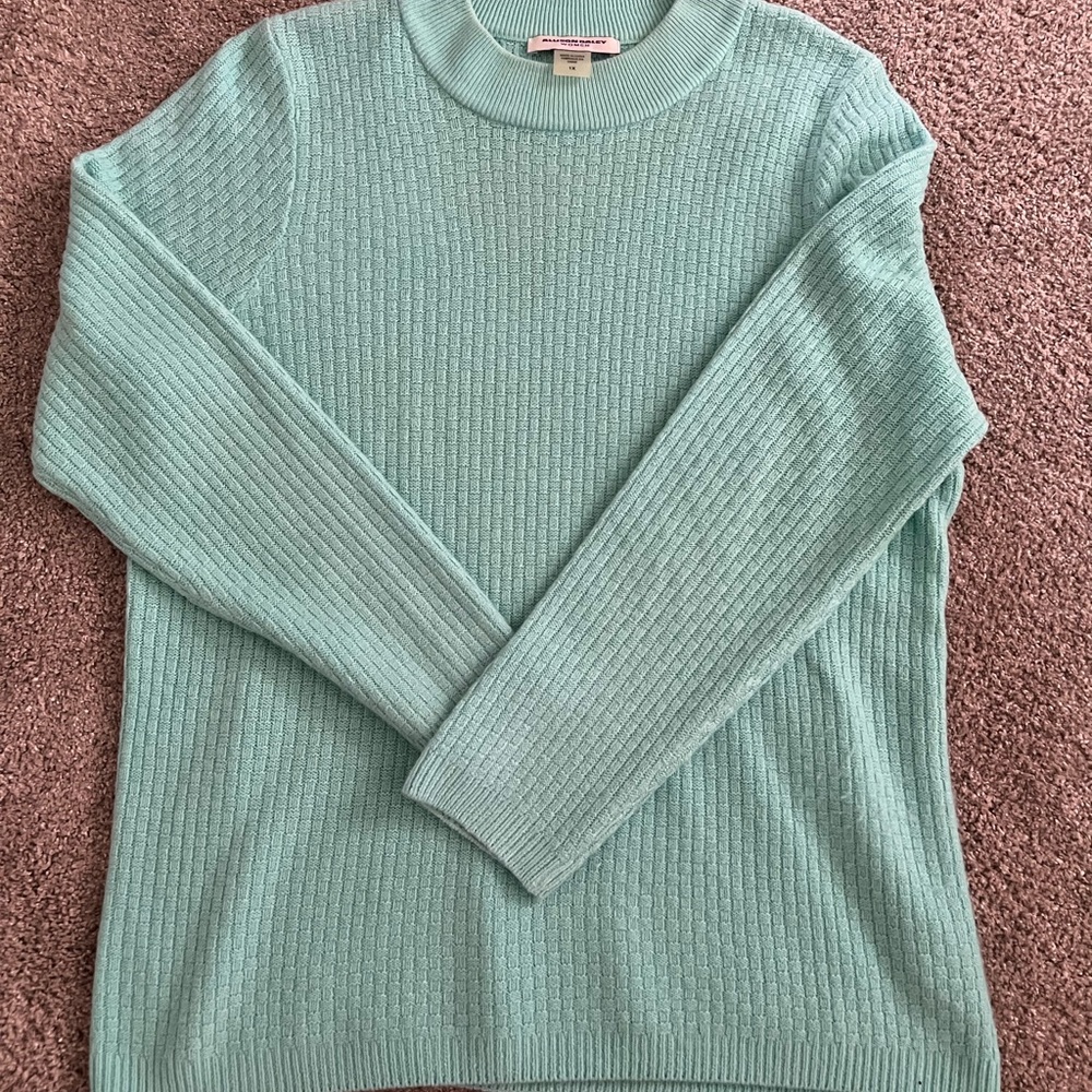 Allison Daley Light Green Ribbed Sweater